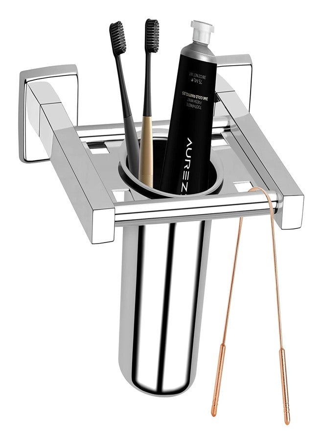 Primax Square Stainless Steel Tooth Brush Holder/Tumbler Holder/Bathroom Accessories - (Chrome) - Pack of 1 - Image 4